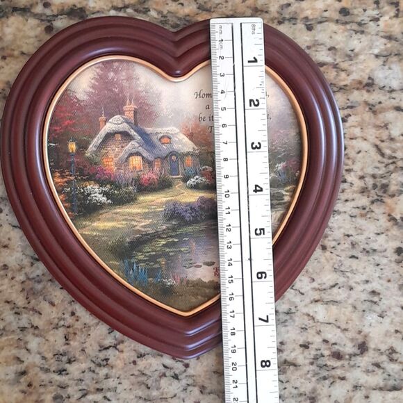The Bradford Exchange Thomas Kinkrade Home Sweet Home Heart Shape Frame Wall Art - Picture 12 of 16